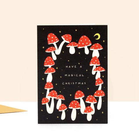 Mushroom Magical Christmas Card | Folk Christmas
