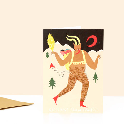 Krampus Scandi Folk Christmas Card