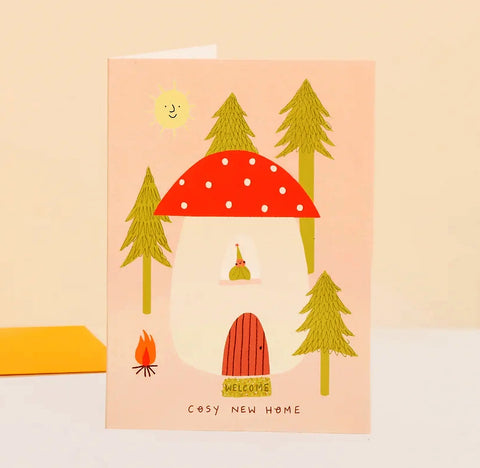 Toadstool Cosy New Home Card