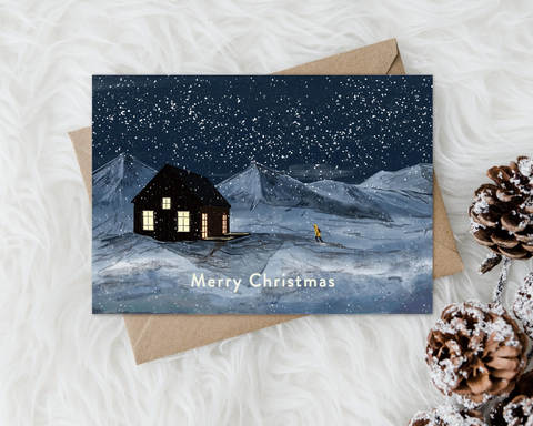 Icelandic Cabin Christmas Card