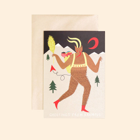 Krampus Scandi Folk Christmas Card