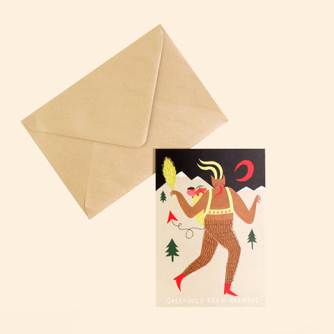 Krampus Scandi Folk Christmas Card