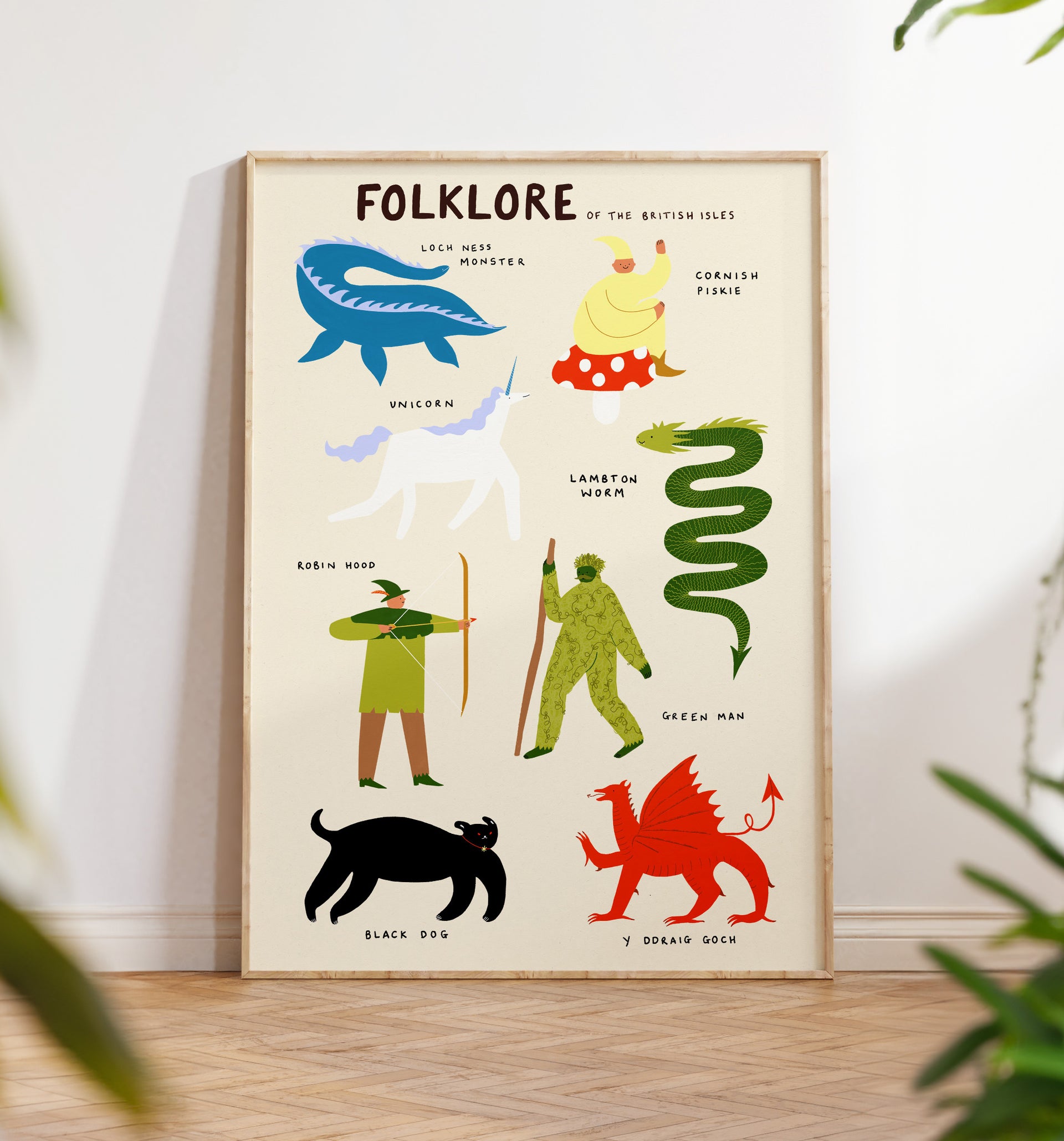 British Isles Folklore Creatures Art Print A4 – SÆR