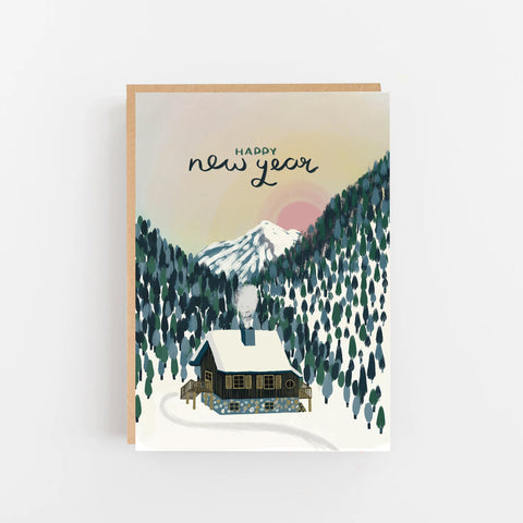 Happy New Year Mountains Card